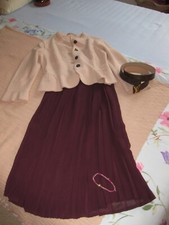 Plisseerock bordeaux lang federleicht! ungefüttert Gummibund Gr.36-40 neuwertig!