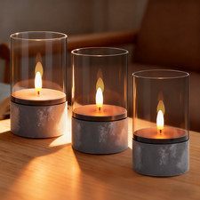 3er Set LED Kerzen  Teelichter