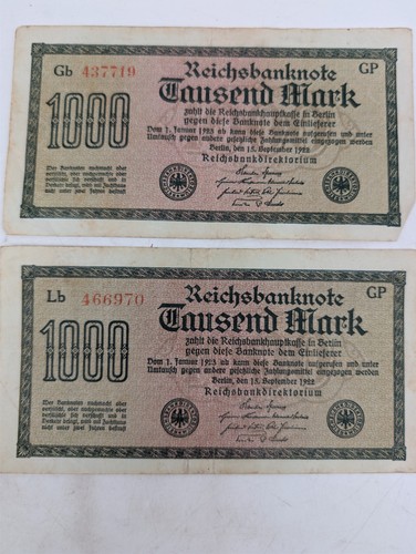 Reichbanknote 1000 mark - 2x,