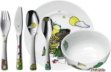 WMF Kindergeschirr Set 6 JANOSCH ab 3 Jahre Besteck +Teller +Schüssel