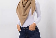 VIA MILANO Dreieckstuch 80x180cm 100% Kaschmir. camel-meliert. Q