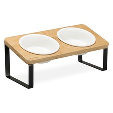 2x Fressnapf aus Keramik mit Metall Ständer Katzennapf Hundenapf Futternapf Napf