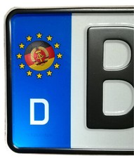 4 Stk.-Aufkleber-KFZ Kennzeichen- DDR- Flagge oder Ball - Auto, Motorrad