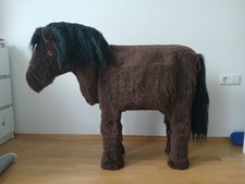 Pony mit fell braun lifesize - fell,