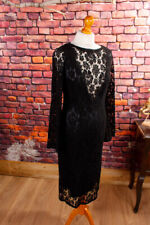 Vintage orig 40er Abendkleid Mega-Ausschnitt schwarz Spitze DIVA S M