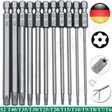Torx Bit Set 100mm Magnetisch T6 T7 T8 T9 T10 T15 T20 T25 T30 T35 Satz TX 1/4"