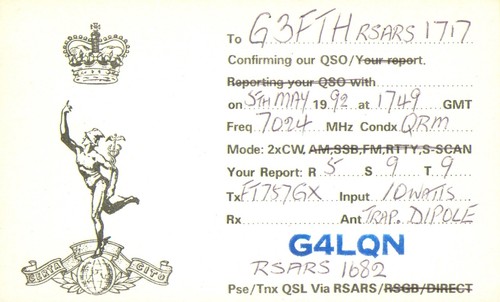 Qsl karte radio uk rsars - radio,