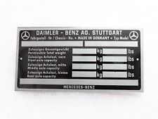 Typenschild Für Mercedes 170