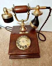 altes Telefon Vintage Lyon aus Messing Bakelit Holz