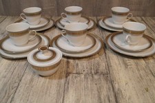 Winterling Marktleuten 6 Kuchentelle 6 Kaffeetassen mit Untertasse mit Goldrand