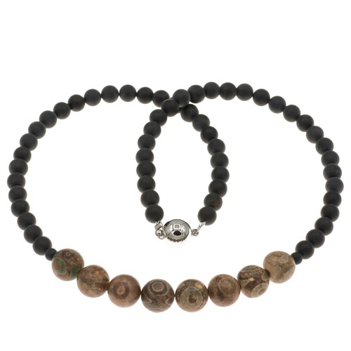 Kette mit schwarzem achat - achat, und