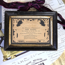 Feiner älterer Rahmen mit Reliefkarte Trauer 1866