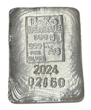 BeKo Edelmetalle 100 Gramm Silberbarren 999 AG 2024 Auflage 50 Stück! Gussbarren