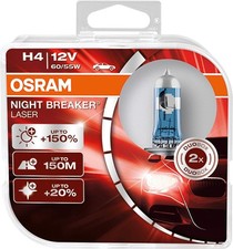 Osram NIGHT BREAKER LASER H4, 64193NL-HCB, 12V PKW, Duo Box