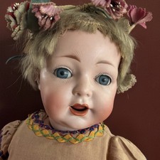 Uralte Porzellankopf Puppe Mit Zeichen  Ca 42Cm