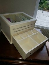 Großes, weißes Holzschmuckkästchen Schmuckkästchen