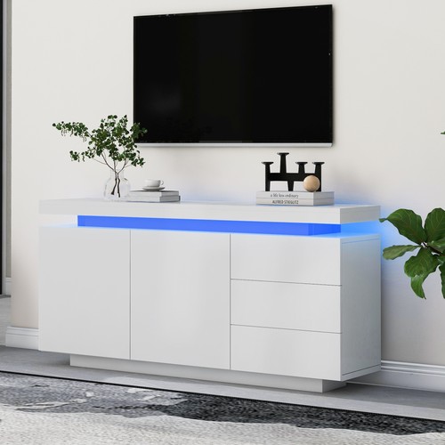 Hochglanz weiß sideboard - weiß, mit