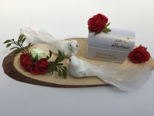 Geldgeschenk Hochzeit Hochzeitsgeschenk Baumscheibe Tauben Truhe