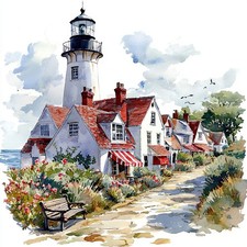 Wandbild Leuchtturm Landschaft