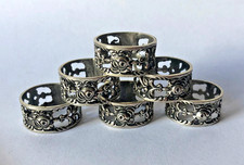 6 kleine Serviettenringe 835er