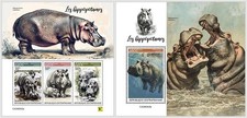 ZENTRALAFRIKA 2024 MNH ** Nilpferde Hippopotamus #342