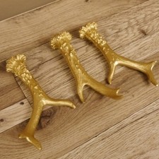 3 Rehstangen goldfarbig Gehörne Rehgeweihe Geweih Stangen Stange 14.3.112