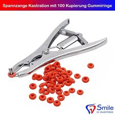 Spannzange Veterinär 100 Gummiringe Kastrierzange Lämmer Kastrieren Elastrator