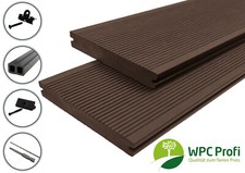 WPC Terrassendielen Komplettbausatz braun Massiv Chocolate Komplettset 4m