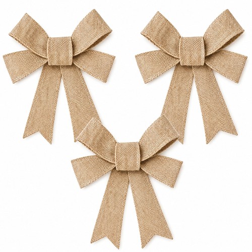 Jute schleifen vintage 3er - jute,