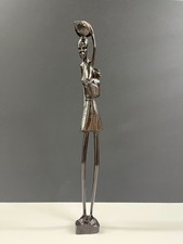 Afrikanische Holzschnitzerei, Frau mit Baby, etwa 40cm hoch, 5cm breit