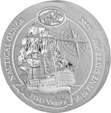 SILBERMÜNZE - SCHIFF HMS VICTORY - 999 SILBER - SILBERBARREN