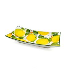 BASSANO KERAMIK HANDBEMALTE SERVIERPLATTE 30 CM ZITRONE MOTIV ITALIEN