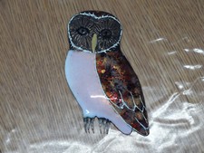 Schönes Emaillebild Eule 14