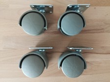 Laufrollen Rollen Lenkrollen Kunststoff Möbelrollen 40 mm Montageplatte grau NEU