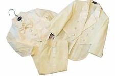 Taufanzug Gr. 62 68 74 Taufe Anzug Set Tuxido Jacke Hemd Hose Fliege Weste creme