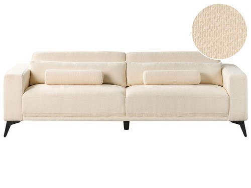 Sofa bouclé stoff creme weiß - sofa,