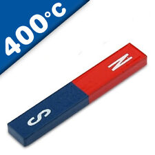 Quader Stabmagnet Schulmagnet AlNiCo 70 x 15 x 10mm - rot/blau - Max.Temp: 400°C