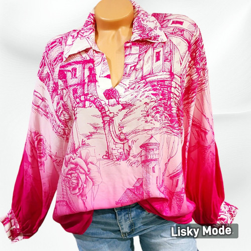 Bluse vokuhila retro viskose - vokuhila,