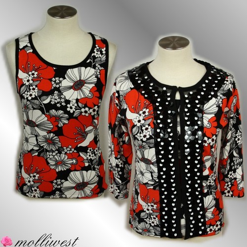 Damen twinset top cardigan - damen, top+cardigan