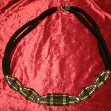 Modeschmuck Kette, silber/ schwarz , groß und ausgefallenes Design