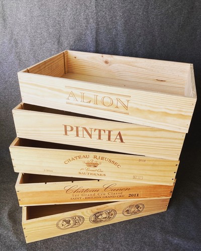 Flache holz weinkisten - 5x,