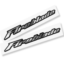 Motorrad Fireblade Silber Chrom & Schwarz Vinyl Aufkleber Grafiken X 2 160Mm