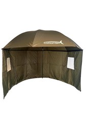 Corofish Schirmzelt 300cm mit Reißverschluss und 180° Seitenteil Anglerschirm
