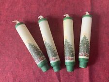 4 dekorative Weihnachts- Leuchterkerzen Weihnachtsbaum Motivkerze