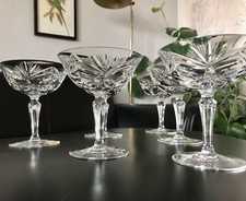 Vintage 6 Champagnerschalen Sektschalen Kristallglas Bleikristall Nachtmann
