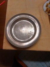 Antik Zinnteller graviert Barock Biedermeier mehrere Punzen (553)