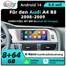 8.8" Android14 Autoradio CarPlay Für Audi A4 A5  MMI 2G 2008-2009 8+64G GPS Navi