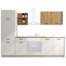 Küchenleerblock - weiß - Artisan Eiche - 270 cm