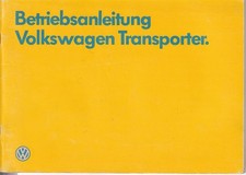 VW T3 TRANSPORTER Bedienungsanleitung 1983 Betriebsanleitung Handbuch BA