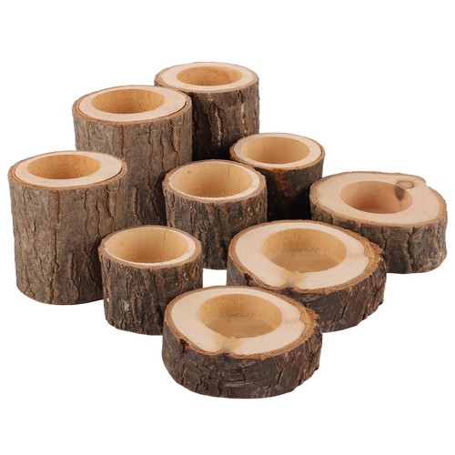 Teelichthalter holz 9er set - teelichthalter,